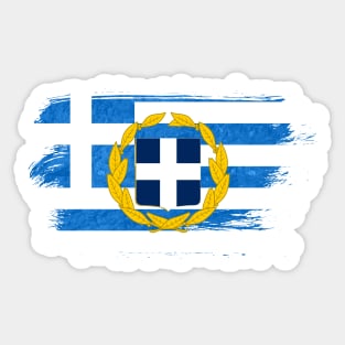 Greece flag - grunge brick stone Sticker